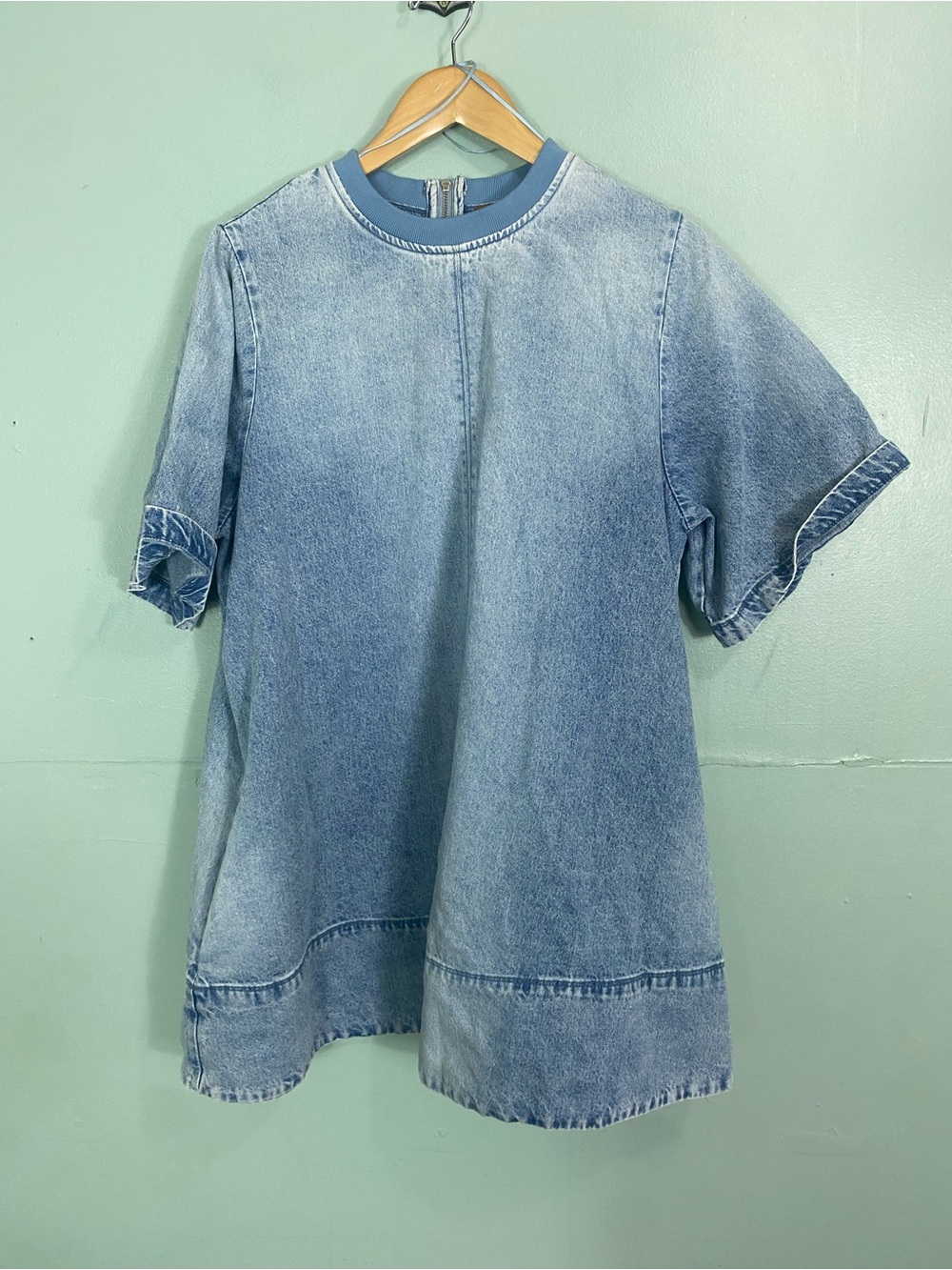 Free People Harlow Denim Mini Dress Blue Medium - Picture 2 of 5